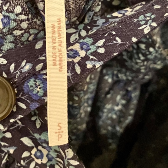 Free People Pinafore Style Dress Floral Shirred Bodice Dress - Picture 4 of 4